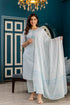 Light Blue Cotton Kurta Set with Dupatta