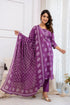 Elegant Purple Cotton Kurta Set with Dupatta