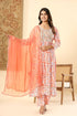 Peach Blossom Embroidered Anarkali Set