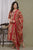 Zeenat Red Floral Embroidered Anarkali Set