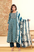 Blue Mirror Anarkali Kurta Set