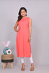 Women Solid Pure Cotton A-Line Kurta  (Peach)