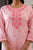 Rose Pink Embroidered Block Print Cotton Kurta Set