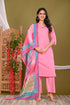 Blush Rosy Pink Solid Kurta Set