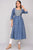 Women Printed Pure Cotton Ethnic Dress  (Blue)